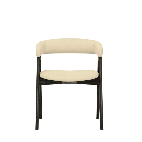 Alpine Furniture Cove Curved Back Dining Chair Set Of 2 — Upholstered Comfort, Solid Rubberwood Frame, Ergonomic Style Vintage Black 3859-03