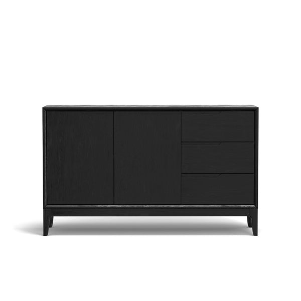 Alpine Furniture Cove Elegant Sideboard With Soft-Close Drawers, Roomy Cabinets, Durable Mindy Wood, Versatile Style Vintage Black 3859-06