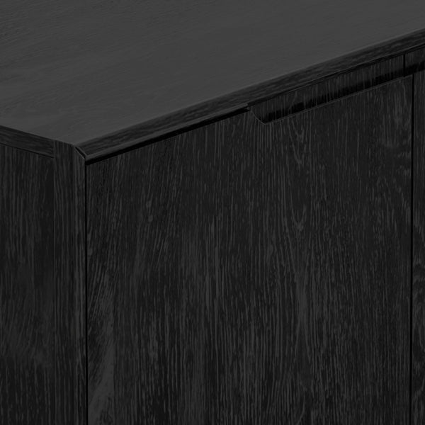 Alpine Furniture Cove Elegant Sideboard With Soft-Close Drawers, Roomy Cabinets, Durable Mindy Wood, Versatile Style Vintage Black 3859-06