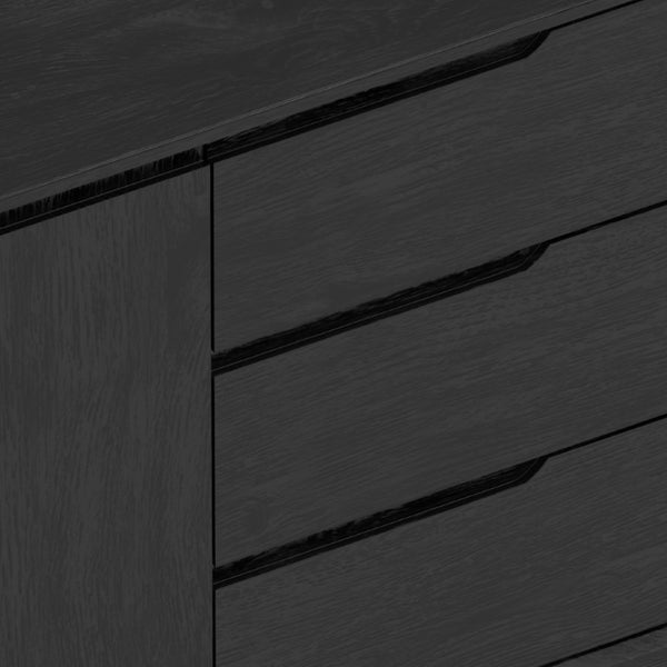 Alpine Furniture Cove Elegant Sideboard With Soft-Close Drawers, Roomy Cabinets, Durable Mindy Wood, Versatile Style Vintage Black 3859-06