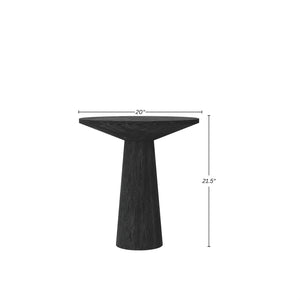Alpine Furniture Cove Round Side Table - Elegant Malaysian Hardwood Design For Versatile Living Space Solutions Vintage Black Rubberwood Solids & Oak Veneer 3859-20-alpine