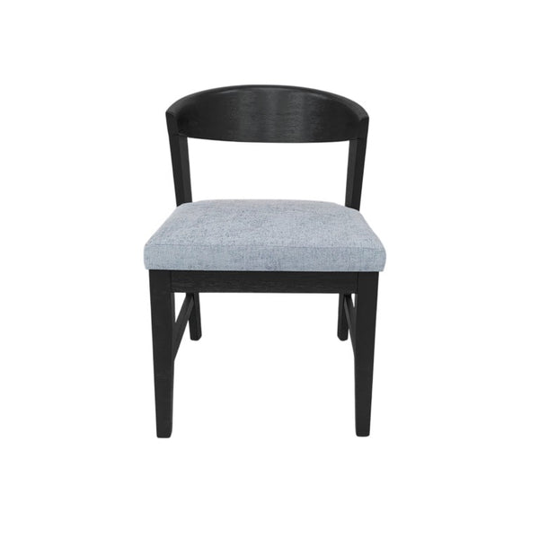 Alpine Furniture Cove Wood Back Chairs with Curved Ergonomic Backs and Padded Upholstery for Farmhouse Dining Room Black 3859-23