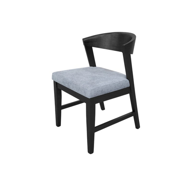 Alpine Furniture Cove Wood Back Chairs with Curved Ergonomic Backs and Padded Upholstery for Farmhouse Dining Room Black 3859-23