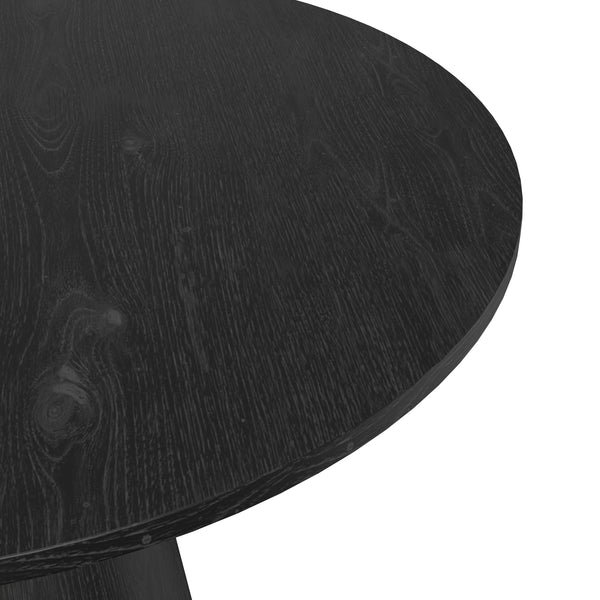 Alpine Furniture Cove Round Side Table – Elegant Malaysian Hardwood Design For Modern Living Spaces And Versatility Vintage Black Rubberwood Solids & Oak Veneer 3859-29-alpine