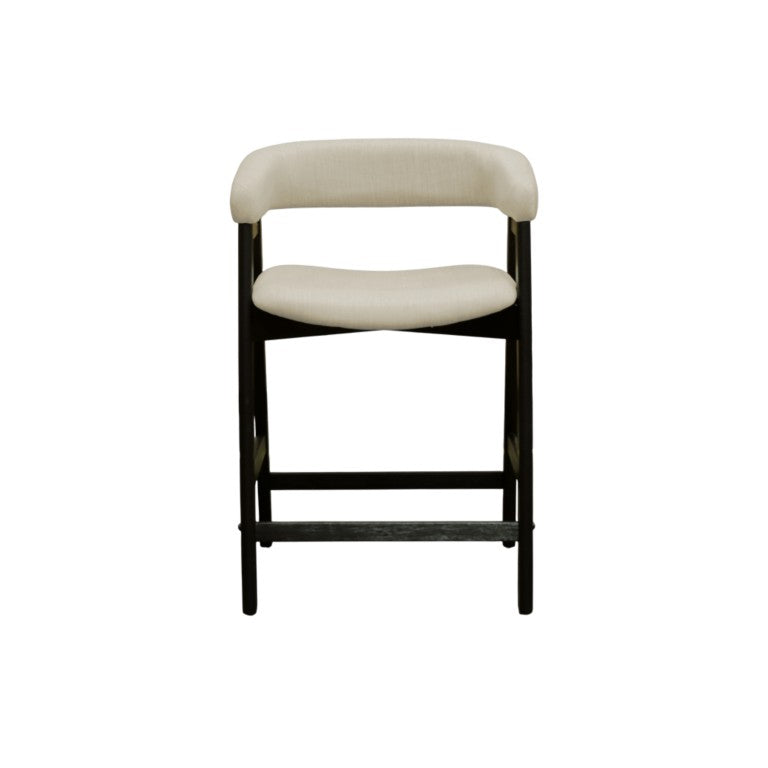Alpine Furniture Cove Counter Height Chairs Set Of 2 — Mid-Century Padded Seats, Solid Rubberwood Frame, Ergonomic Comfort Vintage Black 3859-43
