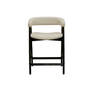 Alpine Furniture Cove Counter Height Chairs Set Of 2 — Mid-Century Padded Seats, Solid Rubberwood Frame, Ergonomic Comfort Vintage Black 3859-43