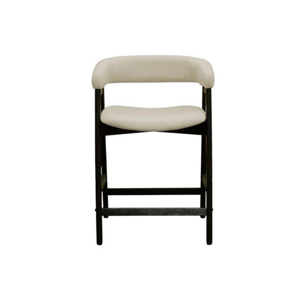 Alpine Furniture Cove Counter Height Chairs Set Of 2 — Mid-Century Padded Seats, Solid Rubberwood Frame, Ergonomic Comfort Vintage Black 3859-43