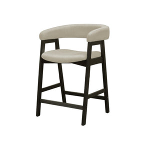 Alpine Furniture Cove Counter Height Chairs Set Of 2 — Mid-Century Padded Seats, Solid Rubberwood Frame, Ergonomic Comfort Vintage Black 3859-43