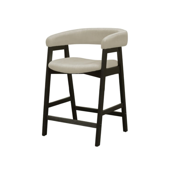 Alpine Furniture Cove Counter Height Chairs Set Of 2 — Mid-Century Padded Seats, Solid Rubberwood Frame, Ergonomic Comfort Vintage Black 3859-43