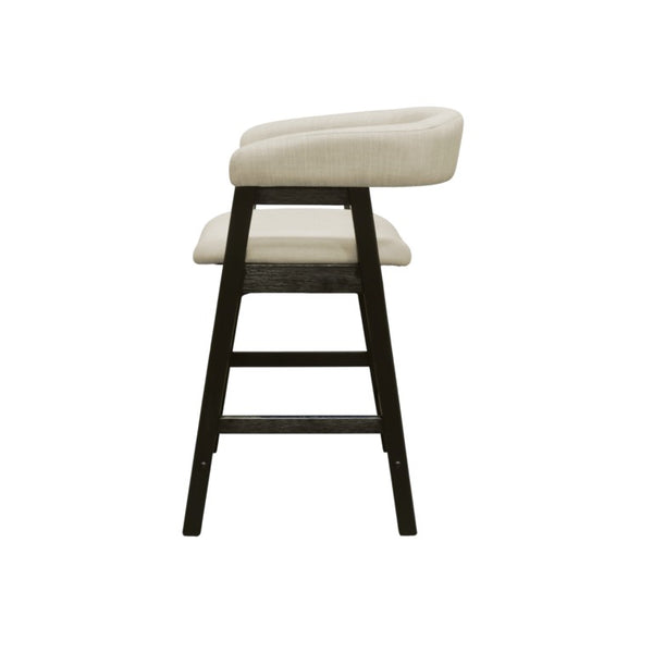 Alpine Furniture Cove Counter Height Chairs Set Of 2 — Mid-Century Padded Seats, Solid Rubberwood Frame, Ergonomic Comfort Vintage Black 3859-43