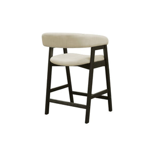 Alpine Furniture Cove Counter Height Chairs Set Of 2 — Mid-Century Padded Seats, Solid Rubberwood Frame, Ergonomic Comfort Vintage Black 3859-43
