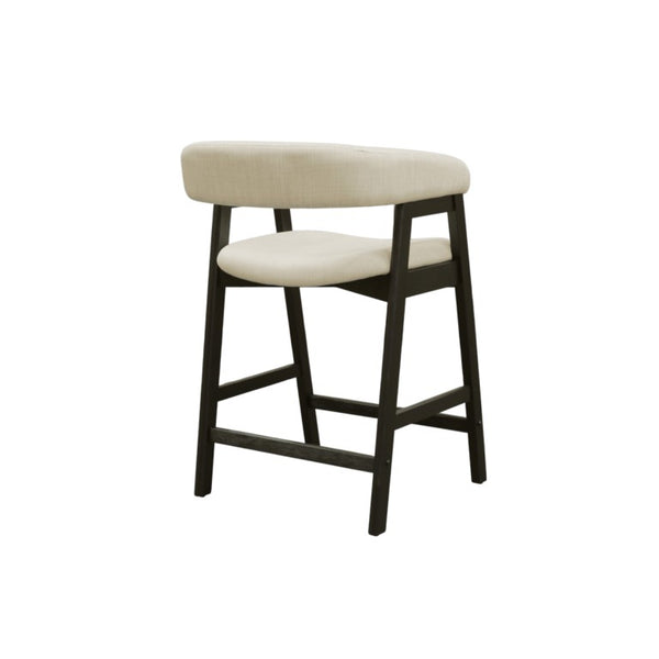 Alpine Furniture Cove Counter Height Chairs Set Of 2 — Mid-Century Padded Seats, Solid Rubberwood Frame, Ergonomic Comfort Vintage Black 3859-43