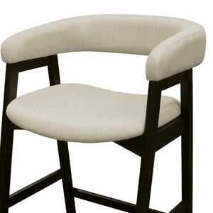 Alpine Furniture Cove Counter Height Chairs Set Of 2 — Mid-Century Padded Seats, Solid Rubberwood Frame, Ergonomic Comfort Vintage Black 3859-43