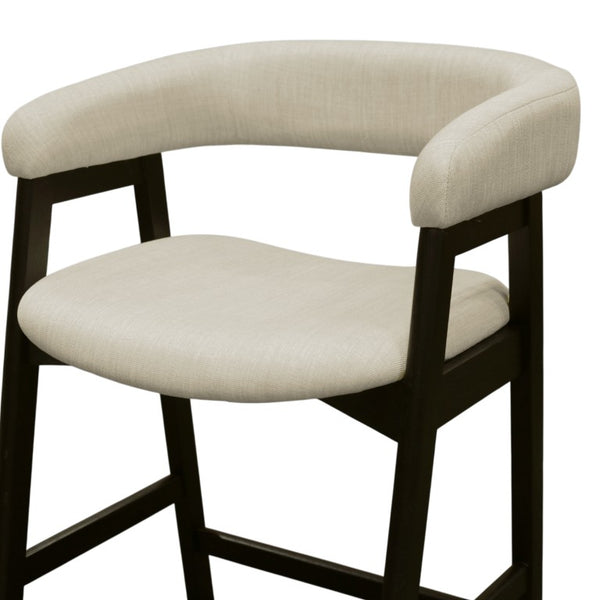 Alpine Furniture Cove Counter Height Chairs Set Of 2 — Mid-Century Padded Seats, Solid Rubberwood Frame, Ergonomic Comfort Vintage Black 3859-43