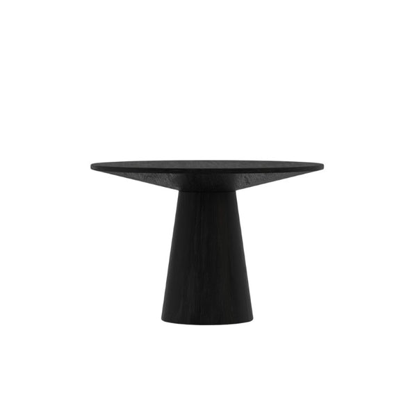 Alpine Furniture Cove Round 47" Dining Table With Tapered Pedestal — Handcrafted Malaysian Hardwood, Mid-Century Modern меб. Vintage Black 3859-47