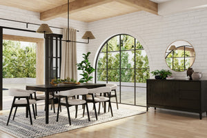 Alpine Furniture Cove Rectangular Dining Table With Tapered Legs And Durable Mindy Wood Construction For Entertaining Vintage Black 3859-72