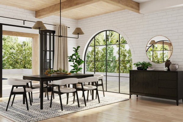 Alpine Furniture Cove Rectangular Dining Table With Tapered Legs And Durable Mindy Wood Construction For Entertaining Vintage Black 3859-72