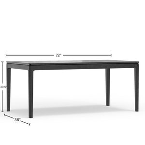 Alpine Furniture Cove Rectangular Dining Table With Tapered Legs And Durable Mindy Wood Construction For Entertaining Vintage Black 3859-72