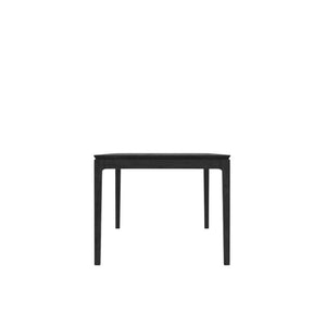 Alpine Furniture Cove Extension Dining Table With Smooth Leaf, Tapered Legs & Natural Wood Grain For 6–8 Guests Vintage Black 3859-90