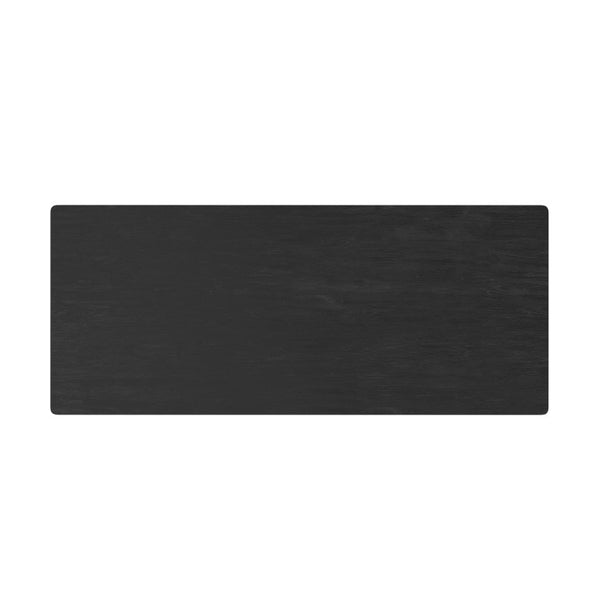 Alpine Furniture Cove Extension Dining Table With Smooth Leaf, Tapered Legs & Natural Wood Grain For 6–8 Guests Vintage Black 3859-90
