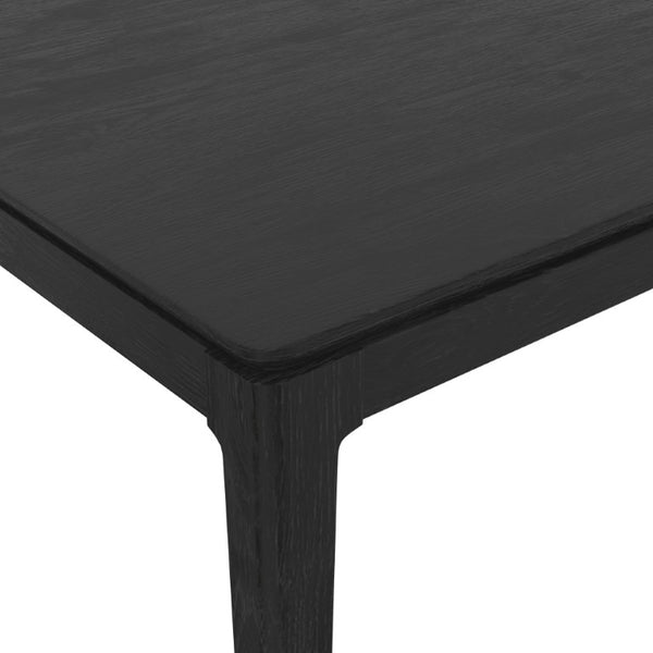 Alpine Furniture Cove Extension Dining Table With Smooth Leaf, Tapered Legs & Natural Wood Grain For 6–8 Guests Vintage Black 3859-90