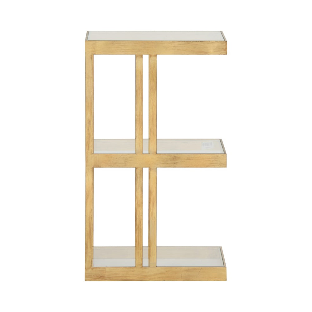 Chelsea House The Drinks Table By Shayla Copas — Gold Leaf Accent Side Table, Compact 27.5" H Luxe Surface 385900