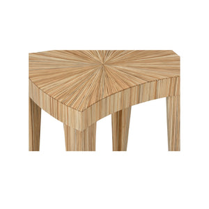 Chelsea House Jigsaw Hand-Laminated Sika Rattan Side Table With Wavy Sculptural Silhouette, Coastal-Boho Accent 385913