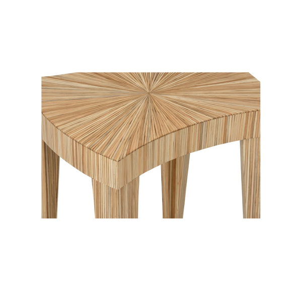Chelsea House Jigsaw Hand-Laminated Sika Rattan Side Table With Wavy Sculptural Silhouette, Coastal-Boho Accent 385913