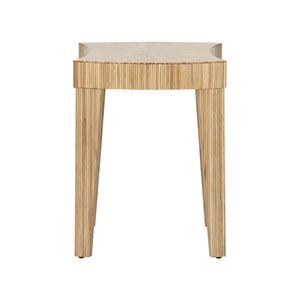 Chelsea House Jigsaw Hand-Laminated Sika Rattan Side Table With Wavy Sculptural Silhouette, Coastal-Boho Accent 385913