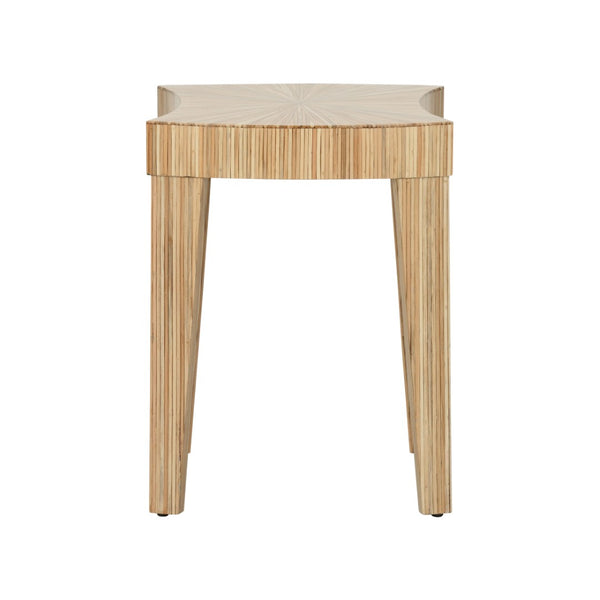 Chelsea House Jigsaw Hand-Laminated Sika Rattan Side Table With Wavy Sculptural Silhouette, Coastal-Boho Accent 385913