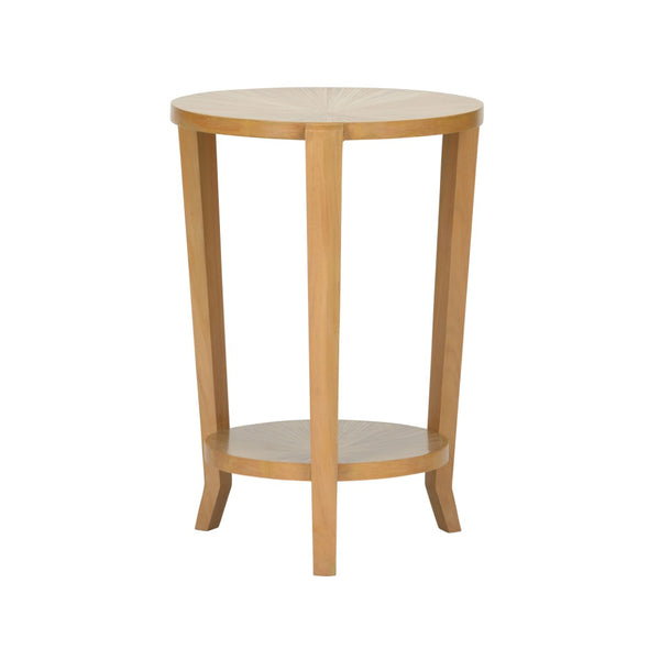 Chelsea House Pasha Hand‑Inlaid Rattan Two‑Tier Side Table — Compact 24.5" H Minimalist Coastal Accent Table 385914