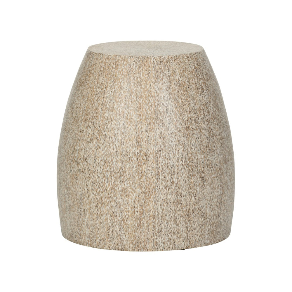 Chelsea House Maybelle Hand-Laminated Turnsole Side Table In Alpine White — Drum-Shaped Accent Stool, 18" W, Durable 385916