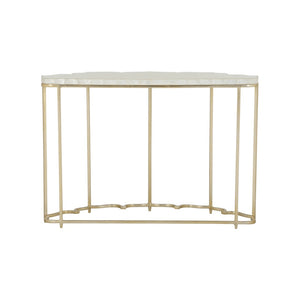 Chelsea House Lotus Capiz Console Table With Gold Lotus Base — Handcrafted Pearlescent Shell Top, Sculptural Entryway Glam 385918