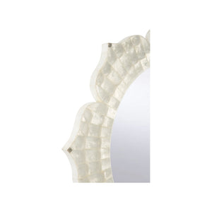 Chelsea House Lotus Capiz Flower Mirror 37" Statement Wall Art — Layered Petal Design, Pearlescent Coastal Accent 385919