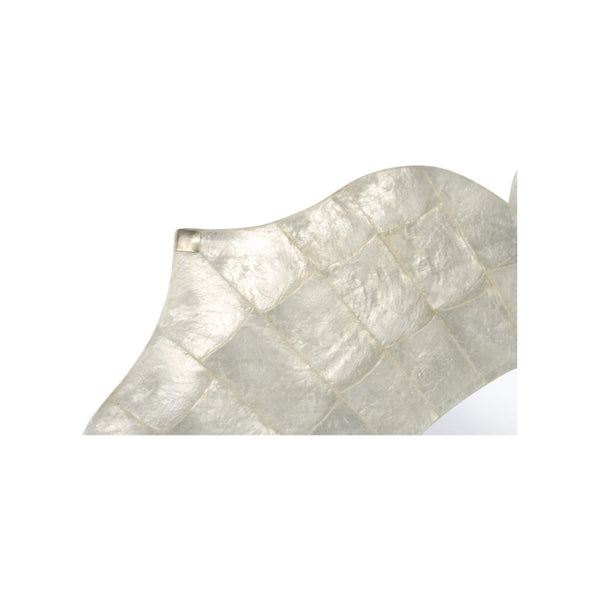 Chelsea House Lotus Capiz Flower Mirror 37" Statement Wall Art — Layered Petal Design, Pearlescent Coastal Accent 385919