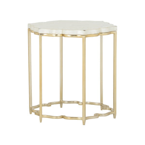 Chelsea House Lotus Capiz Shell Side Table With Gold Base — Sculptural Lotus Accent Table, Warm Light-Diffusing Design 385920