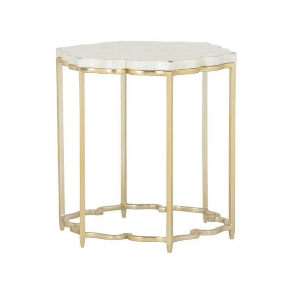 Chelsea House Lotus Capiz Shell Side Table With Gold Base — Sculptural Lotus Accent Table, Warm Light-Diffusing Design 385920