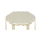 Lotus Flower Side Table Gold, White/Cream 385920 Chelsea House