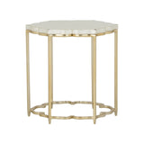 Lotus Flower Side Table Gold, White/Cream 385920 Chelsea House