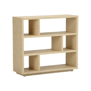 Chelsea House Puzzlea Bookshelf By Lisa Kahn — Textural Natural Wood Open Shelves For Cozy, Airy Living Rooms (33X36x12) 385929