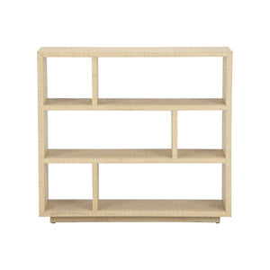 Chelsea House Puzzlea Bookshelf By Lisa Kahn — Textural Natural Wood Open Shelves For Cozy, Airy Living Rooms (33X36x12) 385929