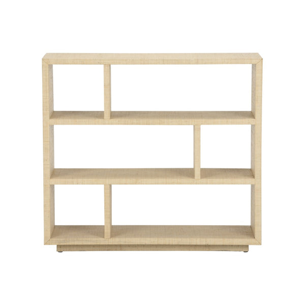 Chelsea House Puzzlea Bookshelf By Lisa Kahn — Textural Natural Wood Open Shelves For Cozy, Airy Living Rooms (33X36x12) 385929