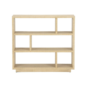 Chelsea House Puzzlea Bookshelf By Lisa Kahn — Textural Natural Wood Open Shelves For Cozy, Airy Living Rooms (33X36x12) 385929