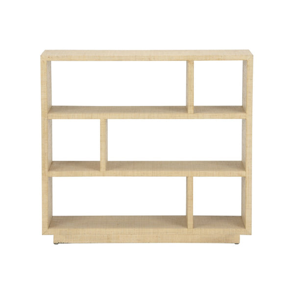 Chelsea House Puzzlea Bookshelf By Lisa Kahn — Textural Natural Wood Open Shelves For Cozy, Airy Living Rooms (33X36x12) 385929