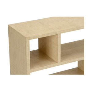 Chelsea House Puzzlea Bookshelf By Lisa Kahn — Textural Natural Wood Open Shelves For Cozy, Airy Living Rooms (33X36x12) 385929