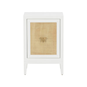 Chelsea House Mariposa Side Table By Lisa Kahn – Compact 27" White Accent Table With Natural Top & Gold Butterfly Handle 385931