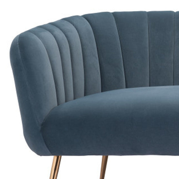 Homeroots 70" Gray Velvet Sofa With Gold Legs   385937