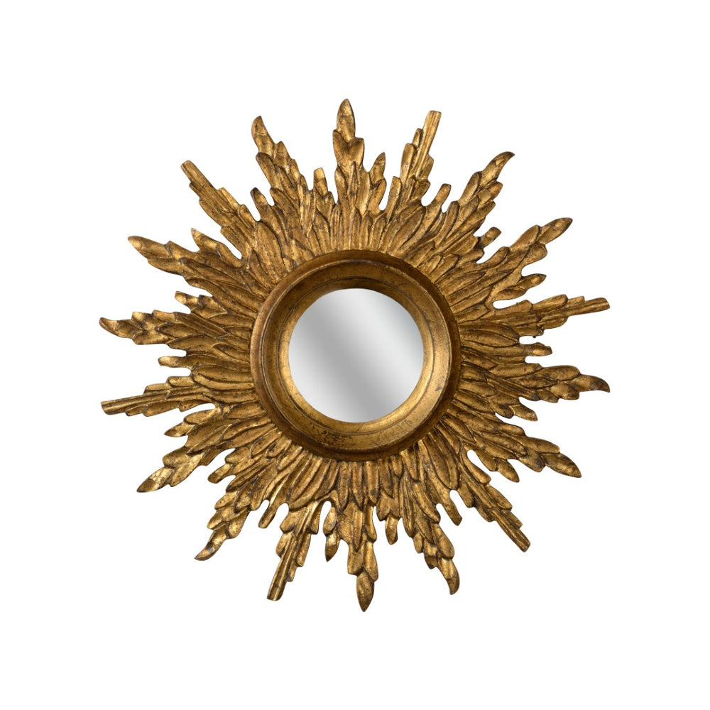 Chelsea House Sunbeam Ornate Sunburst Mirror 25" Convex Antique Gold Finish — Radiant Focal Point For Entryways 385941