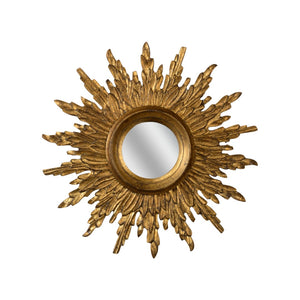 Chelsea House Sunbeam Ornate Sunburst Mirror 25" Convex Antique Gold Finish — Radiant Focal Point For Entryways 385941