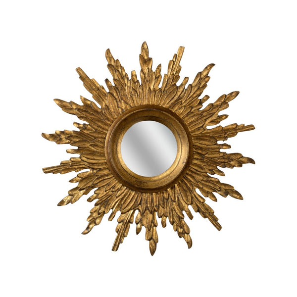 Chelsea House Sunbeam Ornate Sunburst Mirror 25" Convex Antique Gold Finish — Radiant Focal Point For Entryways 385941